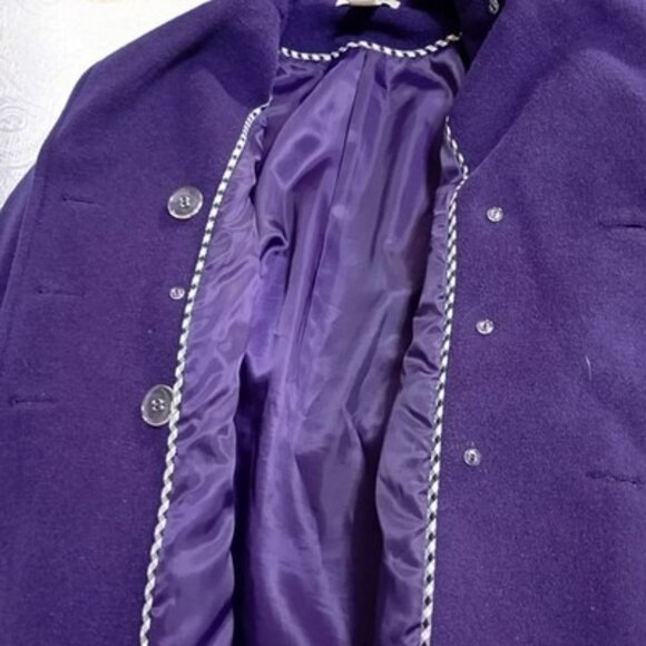 St. Johns Bay Womens Large Purple Double-Breasted Peacoat - Picture 10 of 14